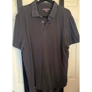 Michael Kors Mens Pima Cotton Blend Polo Shirt Black Short Sleeve Size Large